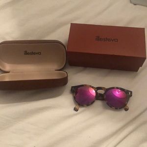 Illesteva pink reflective sunglasses